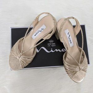 Nina New York Nadelyn-FY, Gold Sling Back Heel WS5